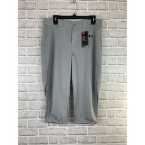 New Under Armour WOMENS/FEMMES/MUJERES  Crop Pant Size Large Gray Sports Wear